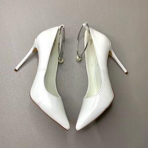 White Stilettos Pointed Toe Thin Heel
